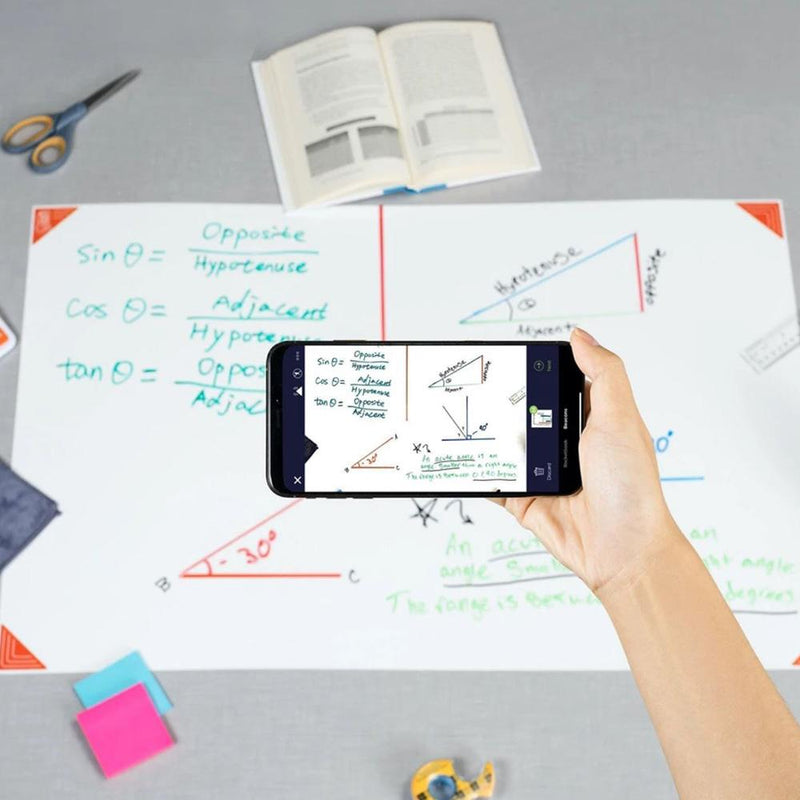 Think Board X – Powerful Peel & Stick Whiteboard take photos of your work to digitize them